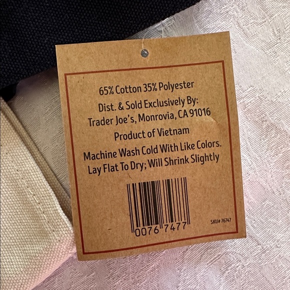 Trader Joe’s Mini Logo Tote Navy Blue Small Grocery Shopping Bag Canvas - Picture 4 of 7